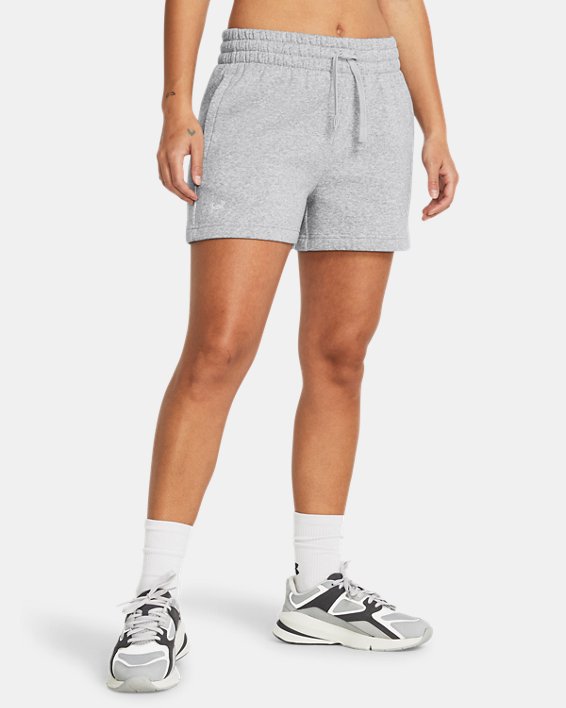 Damen UA Rival Fleece Shorts, Gray, pdpMainDesktop image number 0